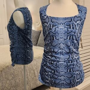 INC International Concepts Blue Snake Print Tank Top